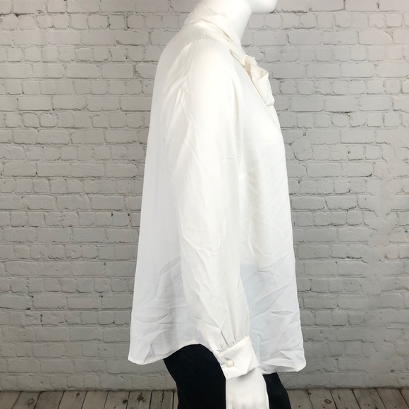 Bar III White Tie Neck Blouse Plus Size 2X - Picture 4 of 7